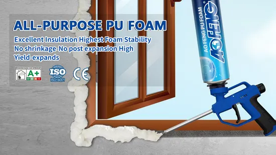 Soundproofing PU Spray Foam Insulation with Special Expand PU Foam Formula for Acoustic Sealant Applications 