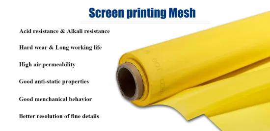 43t 47t 54t 64t White and Yellow Polyester Screen Printing Mesh